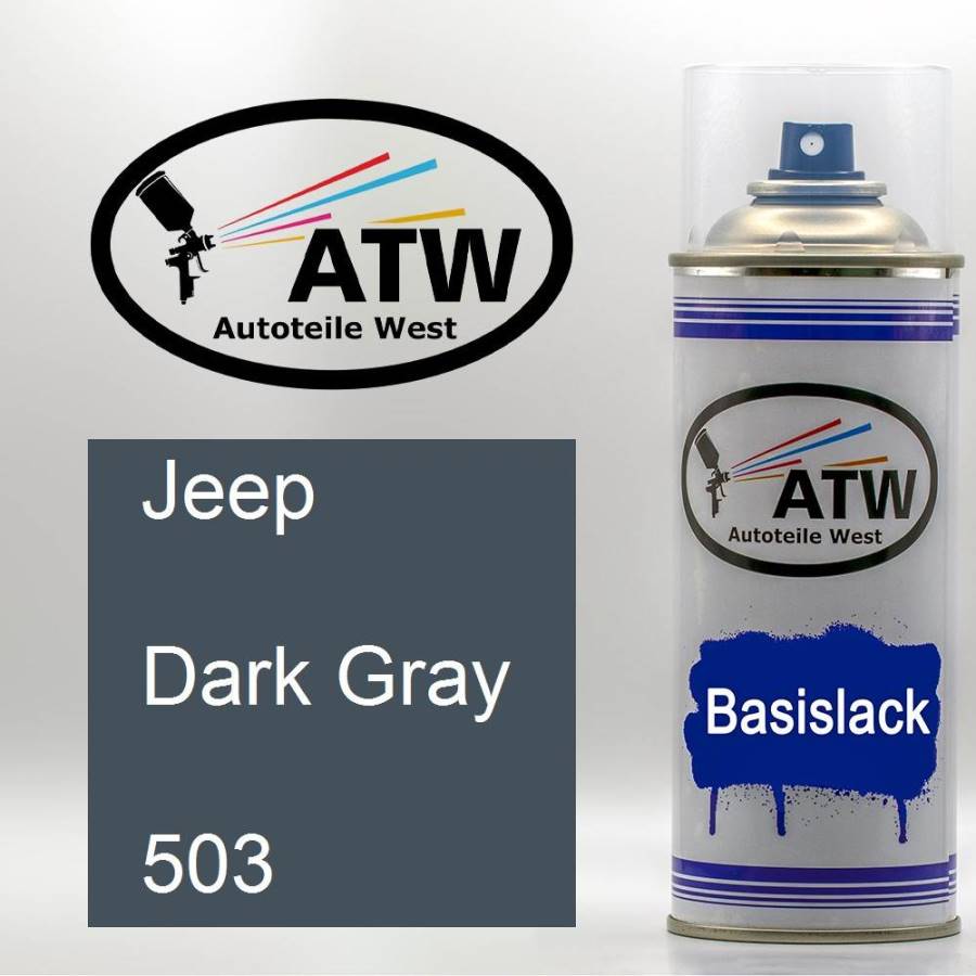 Jeep, Dark Gray, 503: 400ml Sprühdose, von ATW Autoteile West.